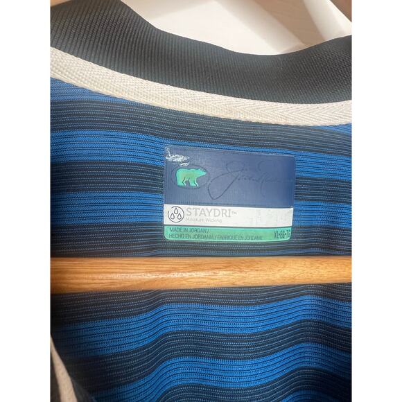 Jack Nicklaus Men's Moisture Wicking Golf Blue and Black Striped Polo Size XL - Picture 4 of 8